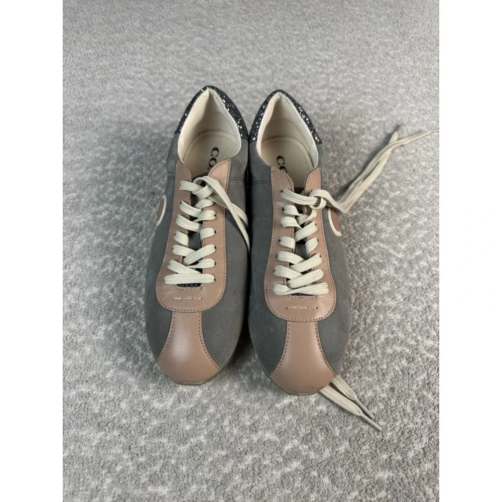 Coach‎ Women's C170 Retro Runner With Coach Patch Gray Blush Glitter Size 9.5B